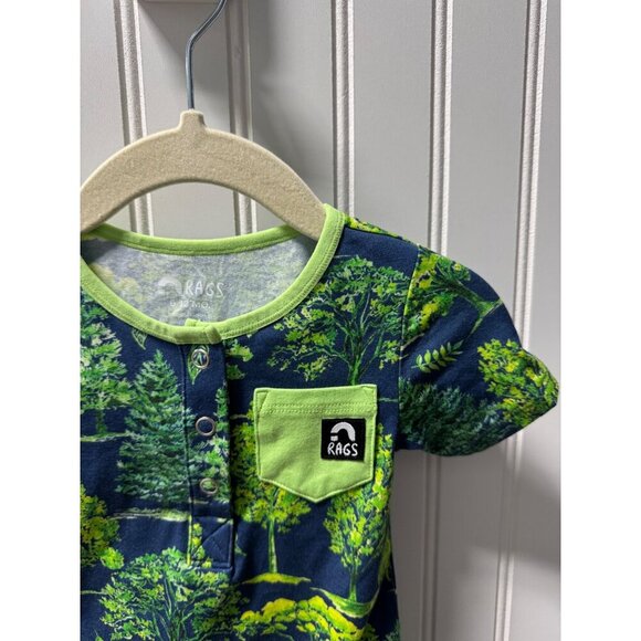 Rags Arbor Day Henley Short Romper Unisex Infant 6-12mo - Picture 3 of 5
